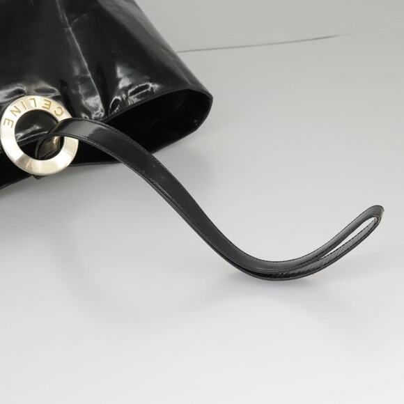 CELINE Shoulder Bag Enamel Black - Picture 8 of 13